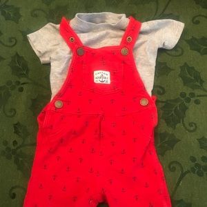 Boys overall shorts and shirt